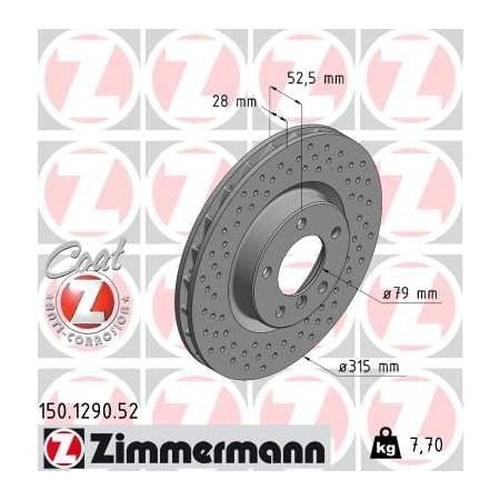 Zimmermann Brake Disc - Sport/Coated, 150129052 150129052